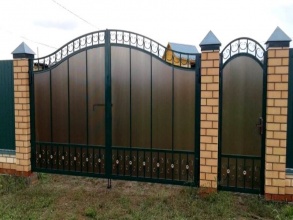 Кованые заборы с поликарбонатом 12 метров фото в Дрожжино